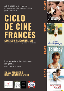 Todos los martes febrero se realizará el ciclo de cine francés, en la Sala Molière de la Alianza Francesa.