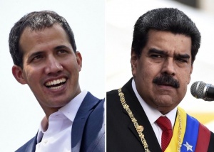 Juan Guaidó y el dictador Nicolás Maduro.